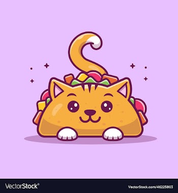 cute cat taco cartoon