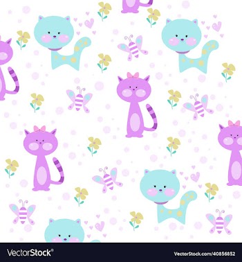 cute cat with beautiful butterfly pattern