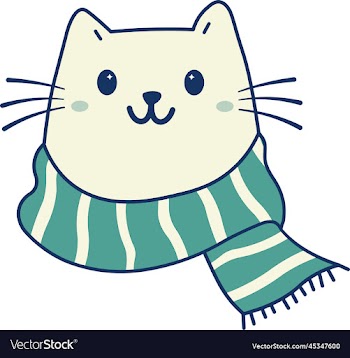 cute cat with winter scarf