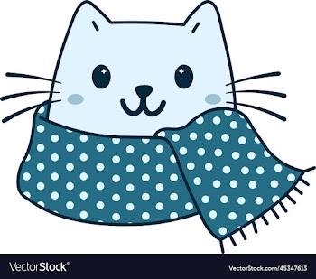cute cat with winter scarf
