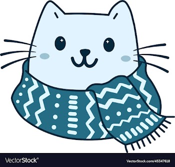 cute cat with winter scarf