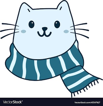 cute cat with winter scarf