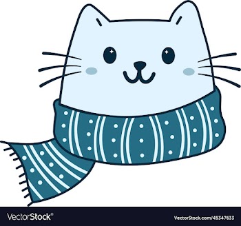 cute cat with winter scarf
