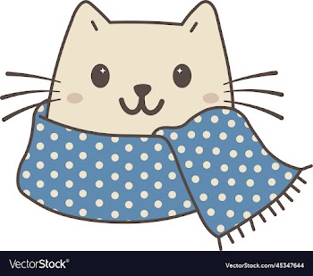 cute cat with winter scarf