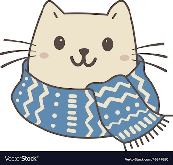 cute cat with winter scarf