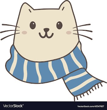 cute cat with winter scarf