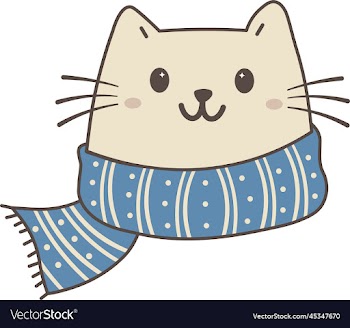 cute cat with winter scarf