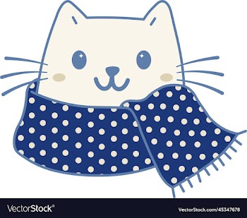 cute cat with winter scarf