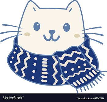 cute cat with winter scarf