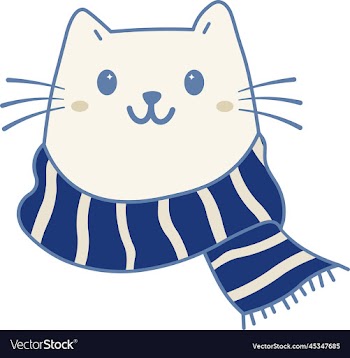 cute cat with winter scarf