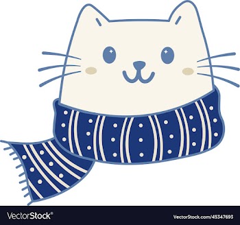 cute cat with winter scarf