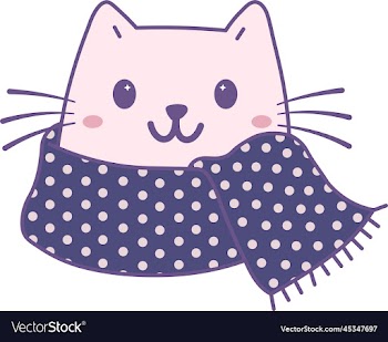 cute cat with winter scarf