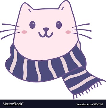 cute cat with winter scarf