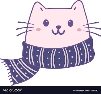 cute cat with winter scarf