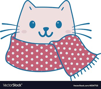 cute cat with winter scarf