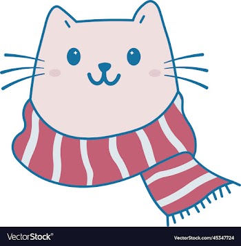 cute cat with winter scarf