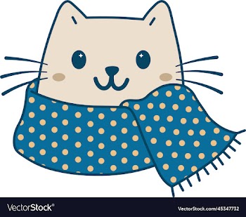 cute cat with winter scarf