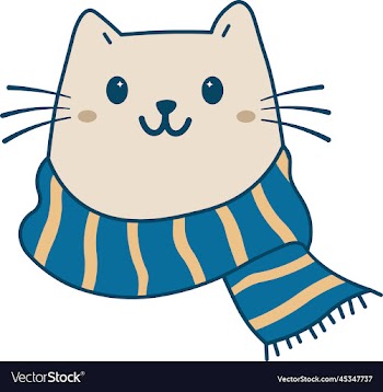 cute cat with winter scarf