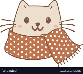 cute cat with winter scarf