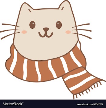 cute cat with winter scarf