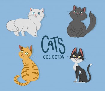 Cute cats collection Free Vector