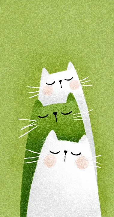 Cute Cats Stack Illustration Cute Cats Stack Illustration