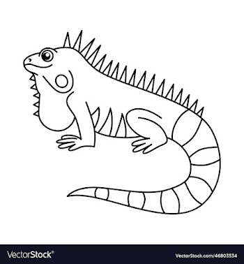 cute chameleon cartoon coloring page for
