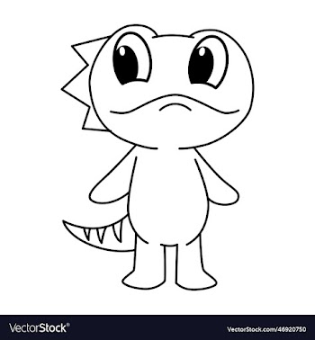cute chameleon cartoon coloring page for