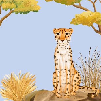 Cute cheetah background, blue design | Free Photo Illustration - rawpixel