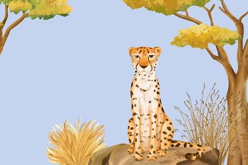 Cute cheetah background, blue design | Free Photo Illustration - rawpixel