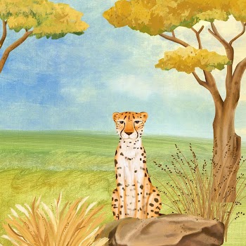 Cute cheetah background, blue sky | Free Photo Illustration - rawpixel