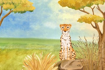 Cute cheetah background, blue sky | Free Photo Illustration - rawpixel