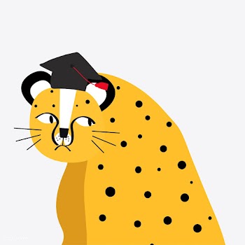 Cute cheetah wearing a graduation hat vector | Free stock vector - 476994