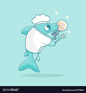 cute chef shark character
