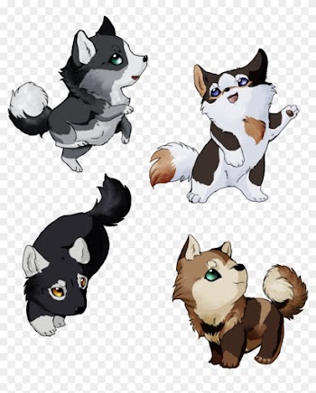 Cute Chibi Wolf Pups - Chien Manga