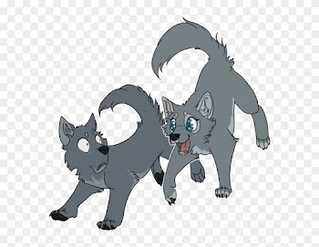 Cute Chibi Wolf Pups - Gray Wolf