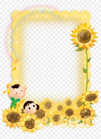 Cute Child Sunflower Border Background - Sunflower Borders
