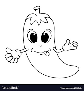 cute chili cartoon coloring page for kids