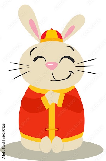 Cute chinese zodiac rabbit happy new year 2023
