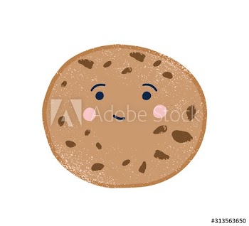 Cute chip cookie flat vector illustration