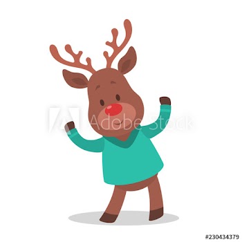 Cute christmas brown reindeer