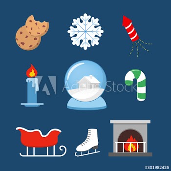 Cute christmas icon set