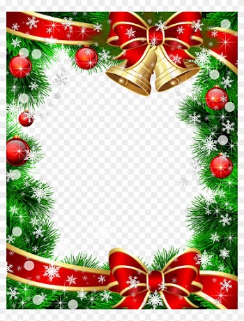 Cute Christmas Png Photo Frame With Christmas Ornaments - Christmas Card Frame Hd