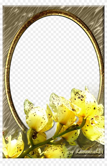 Cute Christmas Png Photo Frame With Christmas Ornaments - Yellow Transparent Frame Png