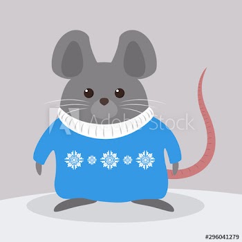 Cute christmas rat