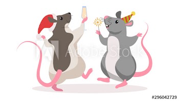 Cute christmas rat