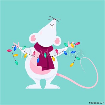 Cute Christmas rat