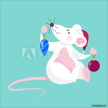 Cute Christmas rat