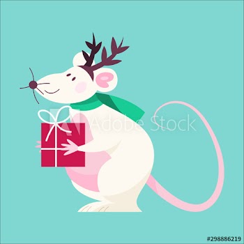 Cute Christmas rat