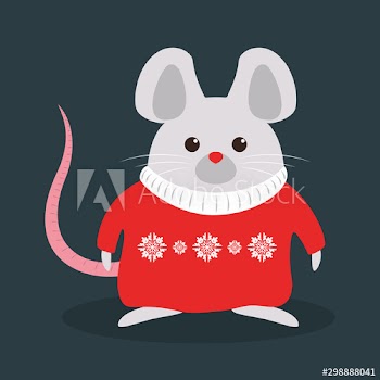 Cute christmas rat